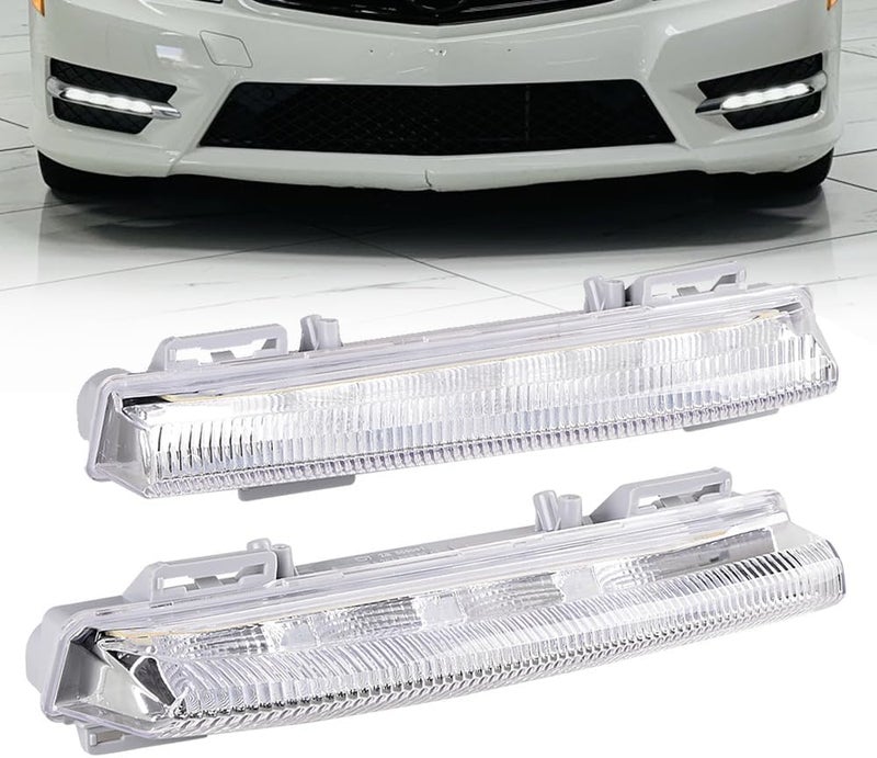 AutoXcessori 2PCS Front Bumper DRL Day Running Lights LED Fog Lamps Bar for Mercedes W204 W212 E350 C350 C250 2007-2014 - Image 1